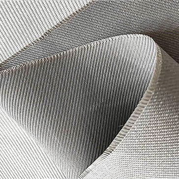 Close-up view of woven filter fabric